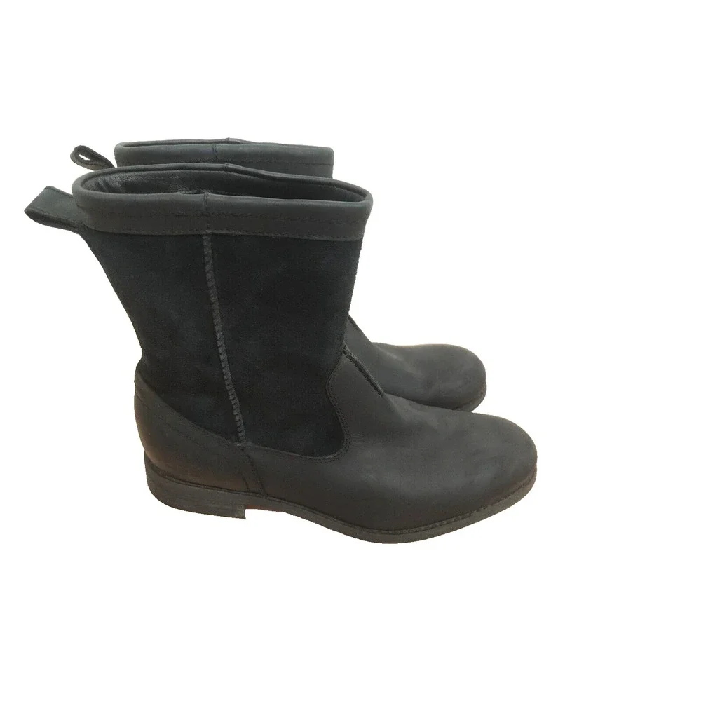 UGG Men's Black Lerette Waterproof Suede Leather Boots Size US‎ 9.5